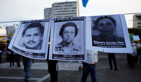 Gedenken an die Opfer der Militärdiktatur am Sonntag in Guatemal...