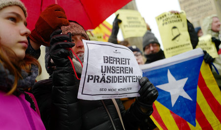 Auch in Berlin gab es Solidaritätsaktionen für Puigdemont (hier ...