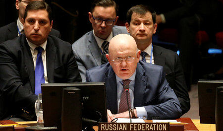 Gegen westliche Aggression: Der russische Botschafter bei den Ve... Gegen westliche Aggression: Der russische Botschafter bei den Ve...