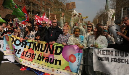 Gegendemonstranten am Samstag in Dortmund