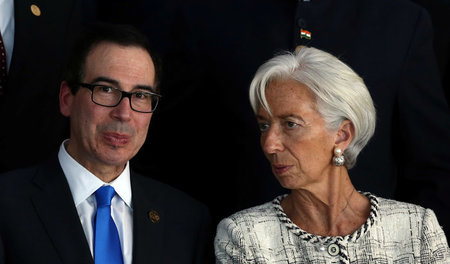 Zwei Hauptakteure der Tagung in Washington: US-Finanzminister St...