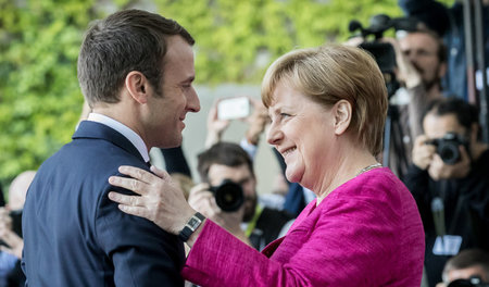 Bundeskanzlerin Angela Merkel empfing Frankreichs Präsident Emma...