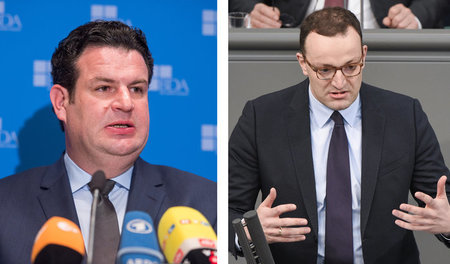 Sind sich handelseinig: Hubertus Heil (rechter Flügel der SPD) u...