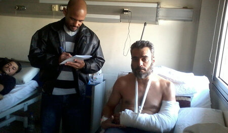 Luis Brizuela in einem Militärkrankenhaus in Damaskus Luis Brizuela in einem Militärkrankenhaus in Damaskus