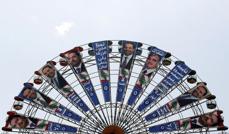 Wahlkampf für den bisherigen libanesischen Ministerpräsidenten S...