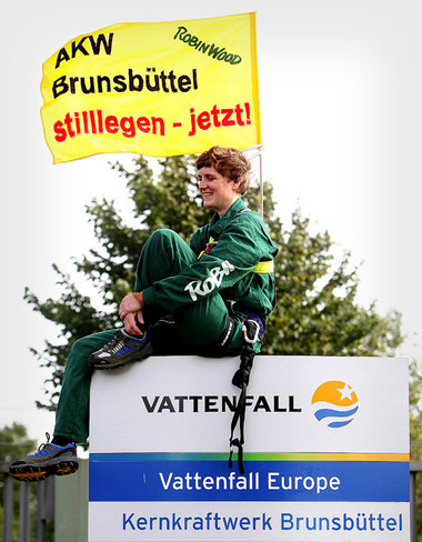 Protestaktion gegen Schrottmeiler im Sommer 2007