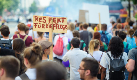 Demonstration am Samstag, dem bundesweiten Aktionstag, in Berlin