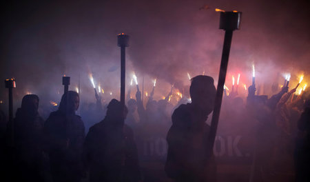 Aufmarsch ukrainischer Neofaschisten am 14. Oktober 2016 in Kiew