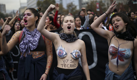 Frauenpower in Santiago: Am 16. März kamen rund 150.000 überwieg...
