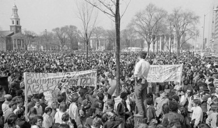 Eine Demo der Black Panther in New Haven im Jahr 1970