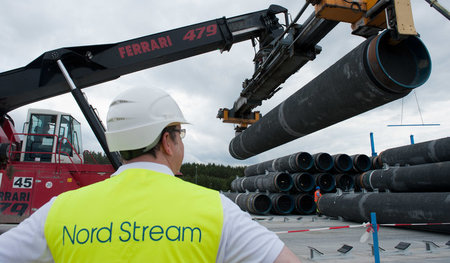 Am Anlandepunkt der Pipeline »Nord Stream 2« in Lubmin werden Ro...