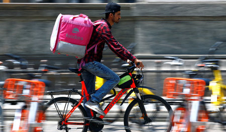 Foodora-Fahrer am 18. Mai in Mailand. Noch wehren sich nur wenig...