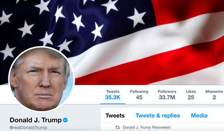 Keine Privatsache: Twitter-Account des US-Präsidenten Donald Tru...