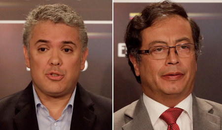 Die beiden Präsidentschaftskandidaten: Der ultrarechte Iván Duqu...