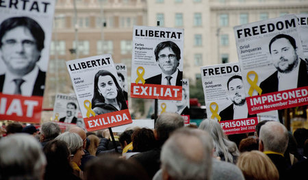 Demonstration in Barcelona für die Freilassung inhaftierter Poli...