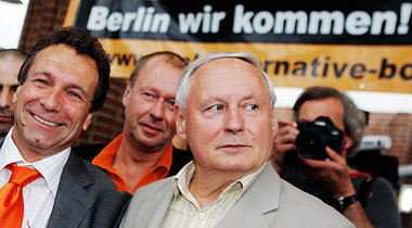 WASG-Mitbegründer Ernst und Linksfraktionschef Lafontaine
