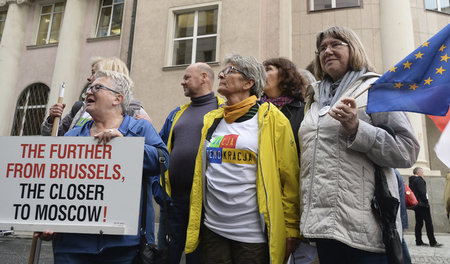 Protest gegen die »Justizreform« vor dem Büro der Europäischen U...