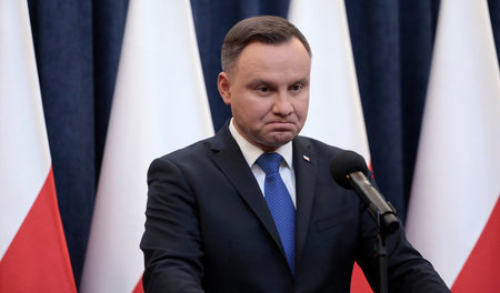 Polens Staatspräsident Andrzej Duda am 6. Februar 2018 im Präsid...