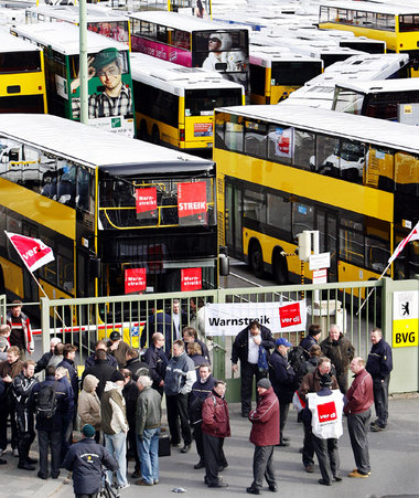 Kein Bus fährt raus: BVB-Betriebshof Berlin-Wedding am Freitag f...