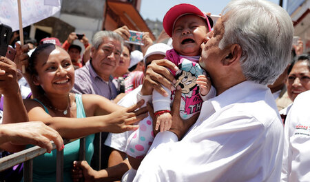 Andrés Manuel López Obrador während des Wahlkampfs am 28. Mai in... Andrés Manuel López Obrador während des Wahlkampfs am 28. Mai in...