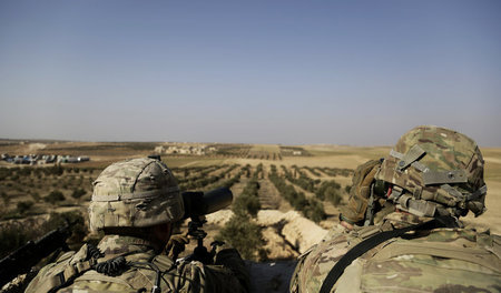 US-Soldaten in einem Stützpunkt nahe der türkischen Grenze bei M...
