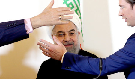 Der iranische Präsident Hassan Rohani am Mittwoch in Wien mit Ös...