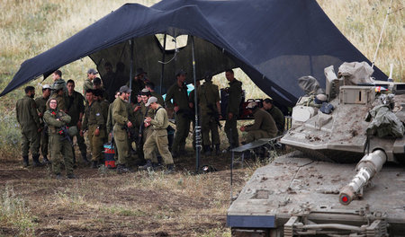 Israelische Soldaten am 9. Mai auf den besetzten Golanhöhen