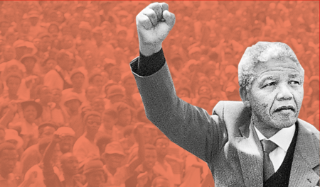 Nelson Mandela kurz nach seiner Entlassung aus 27jähriger Haft i...