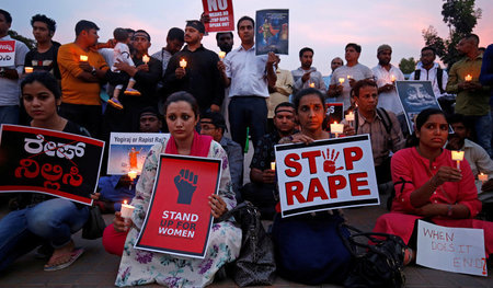 Kathua im indischen Bundesstaat Uttar Pradesh, 13. April 2018: N...