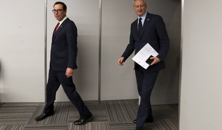 US-Finanzminister Steven Mnuchin (l.), mit seinem französischen ...