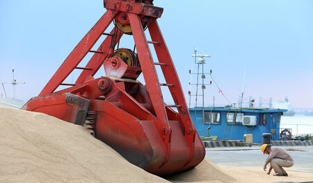 Soja aus den USA wird am 6. August im chinesischen Hafen Nantong... Soja aus den USA wird am 6. August im chinesischen Hafen Nantong...