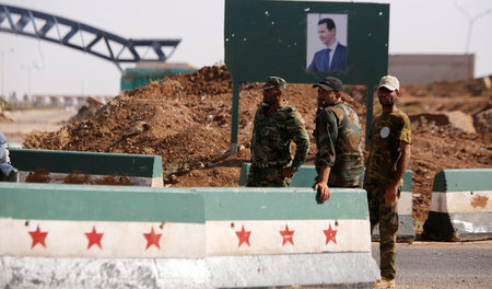 Syrische Soldaten an der Grenze zu Jordanien