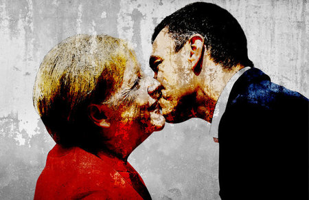 South Side Gallery: Angela Merkel und Pedro Sánchez am Samstag b...