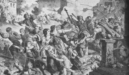 Massenmord an den Protestanten der Untertanenlande – Darstellung...