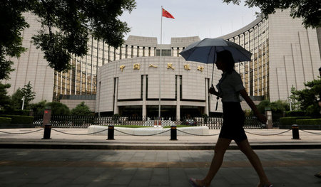 Hauptquartier der People›s Bank of China in Beijing: Die Notenba...