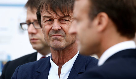 Nicolas Hulot am 20. Juni zusammen mit Staatschef Emmanuel Macro... Nicolas Hulot am 20. Juni zusammen mit Staatschef Emmanuel Macro...