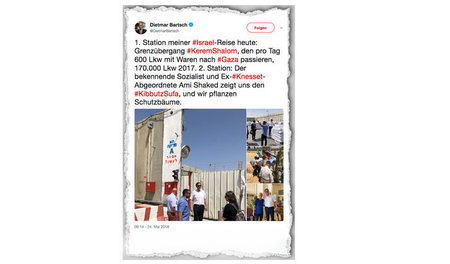 »Schutzbäume« pflanzen an der Grenze zu Gaza – Tweet von Linke-K... »Schutzbäume« pflanzen an der Grenze zu Gaza – Tweet von Linke-K...