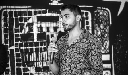 Ramsis Kilani während der Konferenz des ECCHR am Dienstag