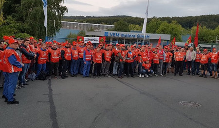 Warnstreik bei VEM Motors in Wernigerode am 28. August 2018