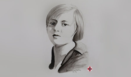 Porträtzeichnung Marianne Brandts von Benita Martin
