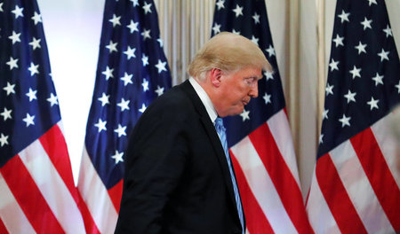 US-Präsident Donald Trump nach einer Pressekonferenz am Mittwoch...