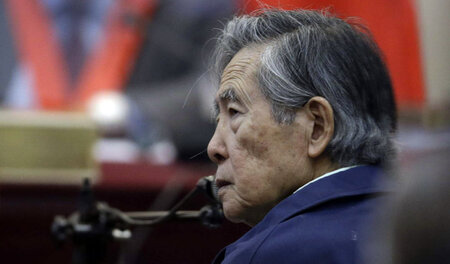 Alberto Fujimori im März 2018 während einer Anhörung im Militärs...