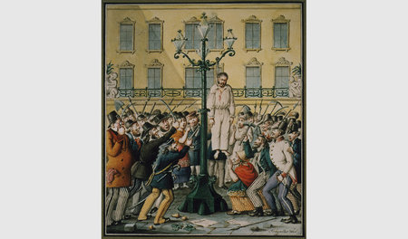 Der von den aufgebrachten Massen gelynchte Kriegsminister Theodo...