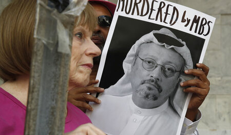Protest vor dem Konsulat Saudi-Arabiens in Washington am Mittwoc...