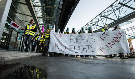 Streik von Ryanair-Beschäftigten (Frankfurt am Main, 28.9.2018)