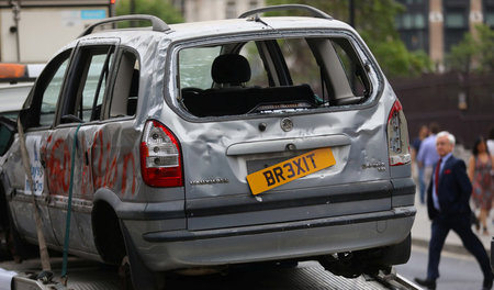 Straßenszene in London 2018: Am »Brexit« scheiden sich die Geist...