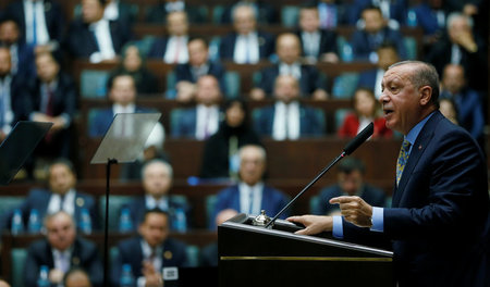 Despot gegen Kronprinz: Erdogan während seiner Rede im Türkische...