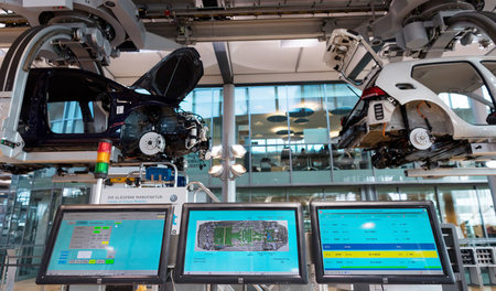 Montagelinie für den »E-Golf« im VW-Werk in Dresden (5.3.2018)