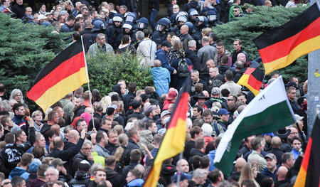 Aufmarsch von AfD- und Pegida-Anhängern am 1. September in Chemn...