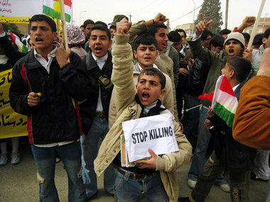 Am Dienstag in Kirkuk: Protest kurdischer Studenten gegen  die t...